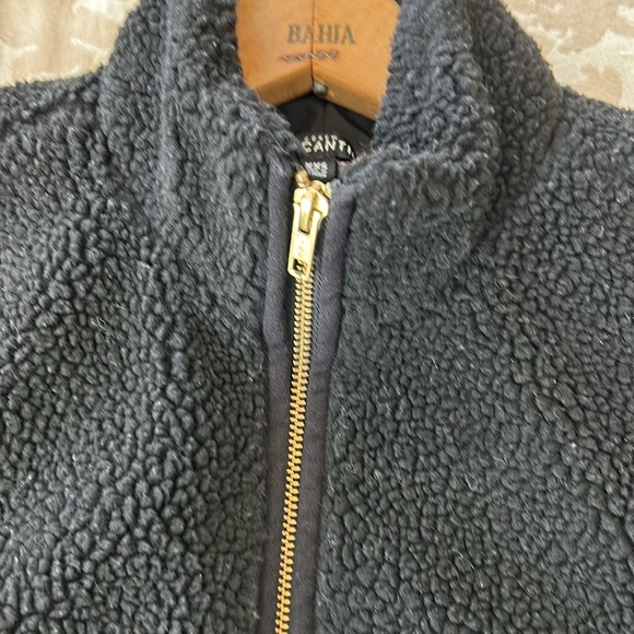 J Crew Mercantile Sherpa Vest Gold Zippers Fuzzy Cozy Warm XXS w MEASUREMENTS - Picture 10 of 13